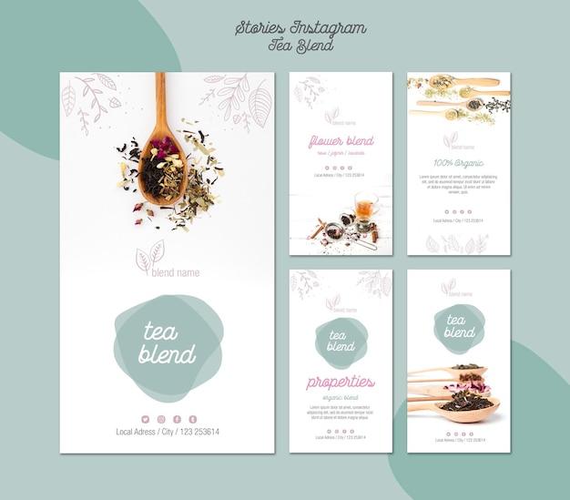 Free PSD tea blend instagram stories