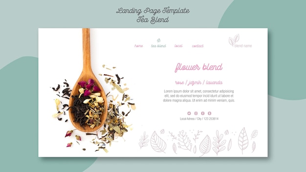 Free PSD tea blend landing page style