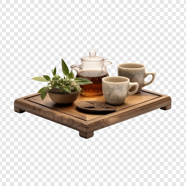 Free PSD tea table isolated on transparent background