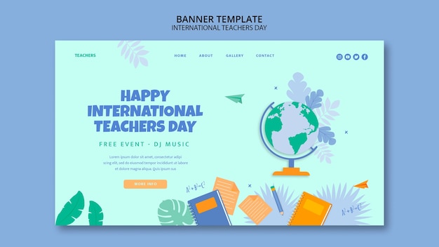 Free PSD teacher's day landing page template