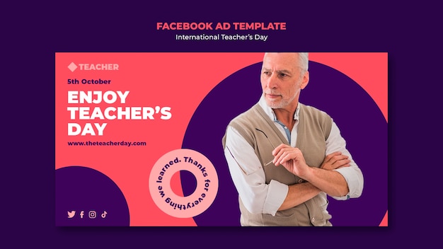 Free PSD teacher's day social media promo template