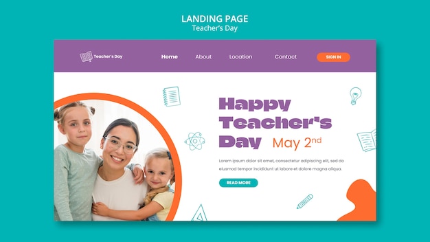 Free PSD teacher's day template design