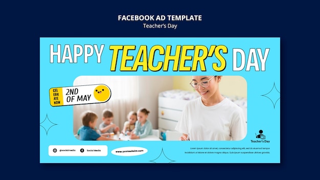 Free PSD teacher's day template design