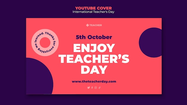 Free PSD teacher's day youtube cover template