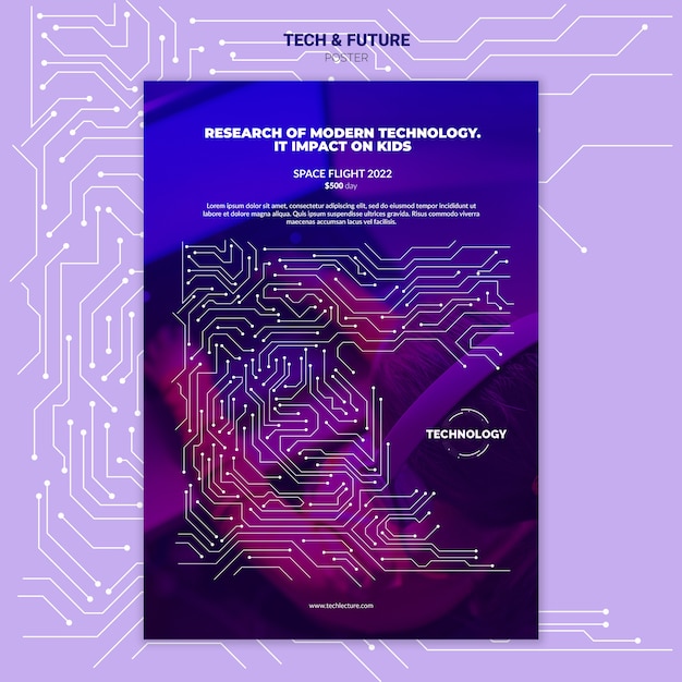 Free PSD tech & future concept poster template