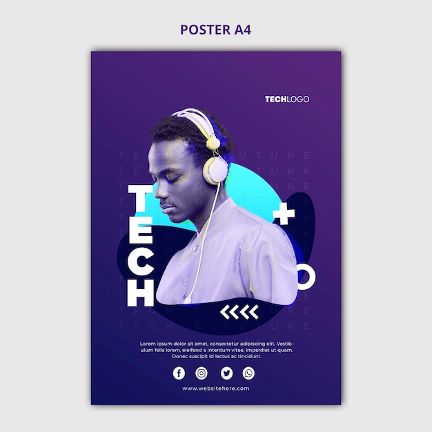 Tech & future poster concept template