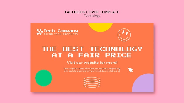 Tech store and business social media cover template