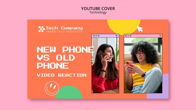 Tech store and business youtube cover template