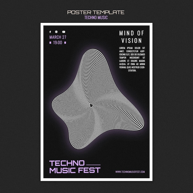 Techno music fest poster