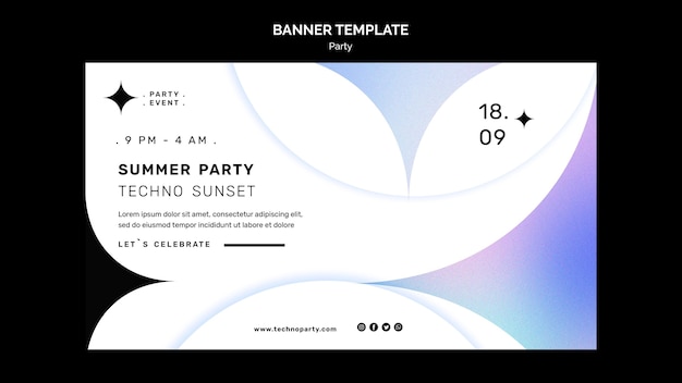 Free PSD techno music party banner template