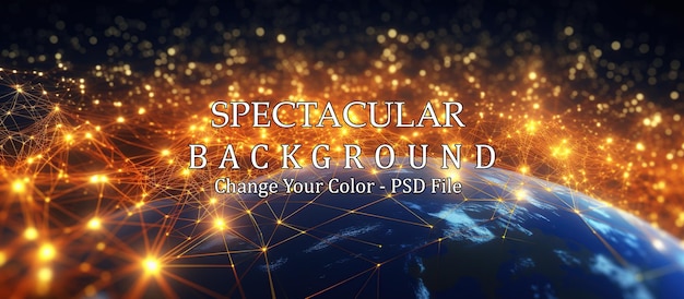 Free PSD technology background abstract background with connecting dots and lines connection structure digital communication