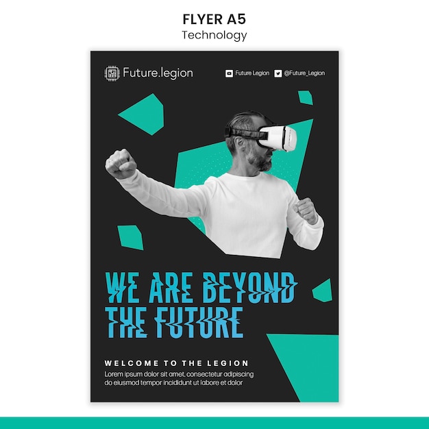 Free PSD technology flyer template design