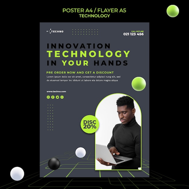 Free PSD technology flyer template