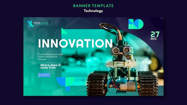 Free PSD technology horizontal banner template