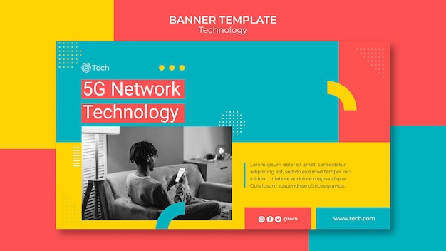 Free PSD technology horizontal banner template