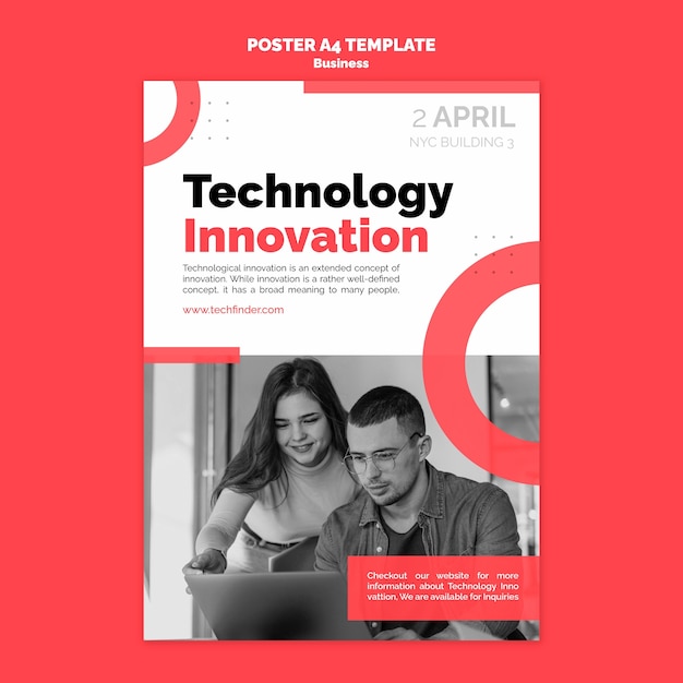 Free PSD technology innovation poster template