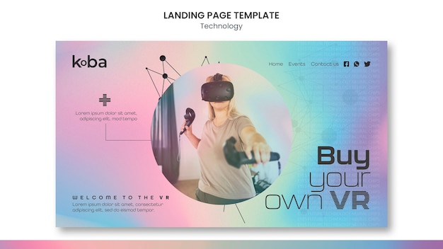 Free PSD technology landing page template design