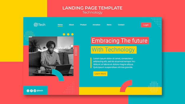 Technology landing page template