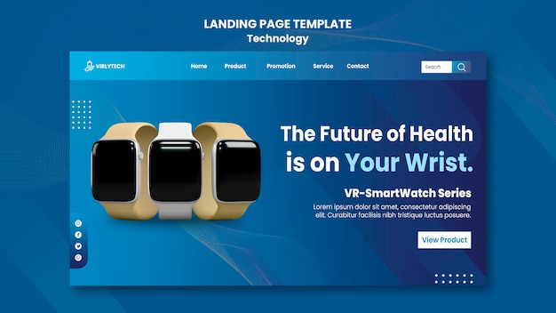 Free PSD technology landing page web template