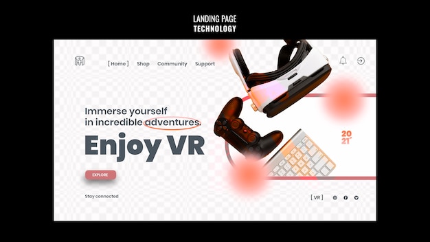 Free PSD technology landing page