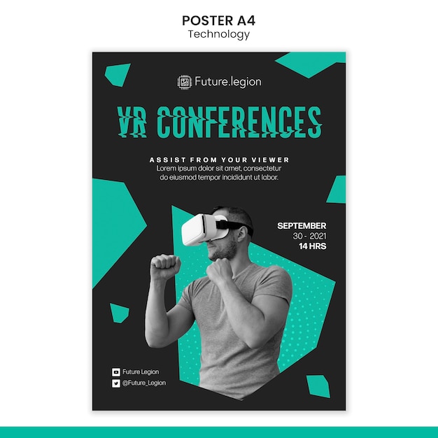 Free PSD technology poster template design