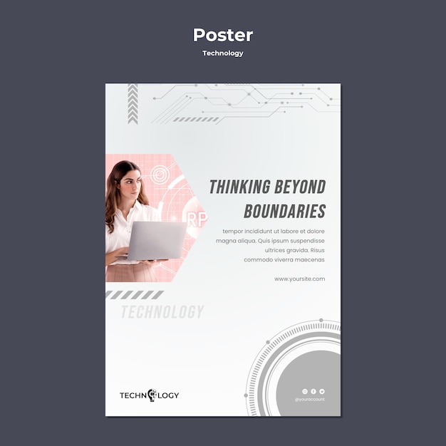 Free PSD technology poster template design