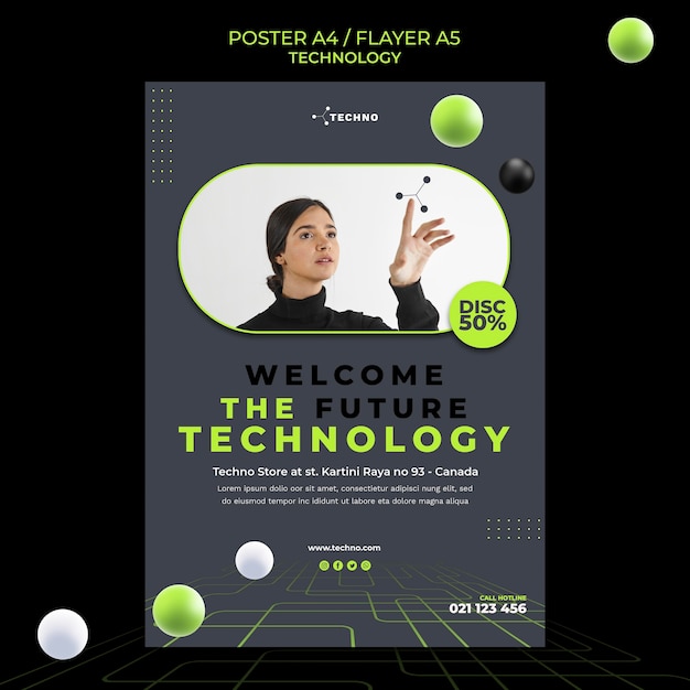 Free PSD technology poster template