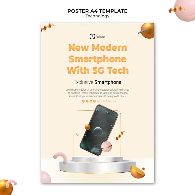 Free PSD technology print template with photo