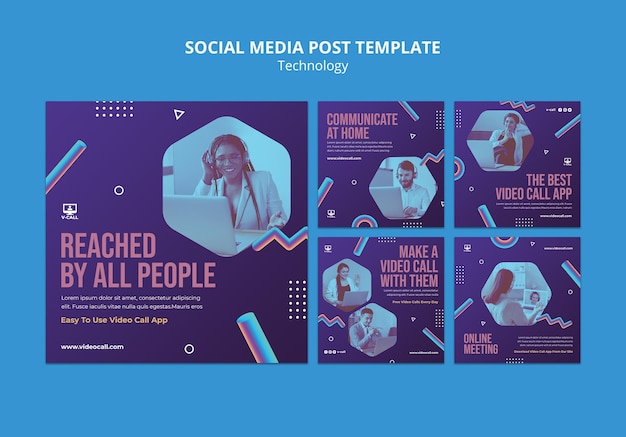 Technology social media post template