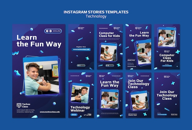 Free PSD technology study instagram stories template