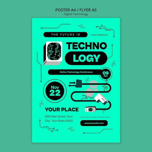 Free PSD technology template design