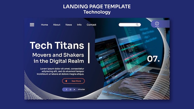 Free PSD technology template design