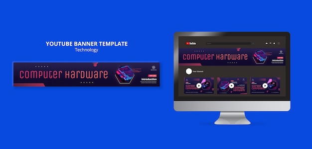 Technology youtube banner template design