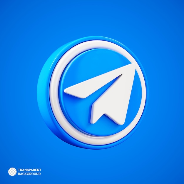 Free PSD telegram social media icon 3d