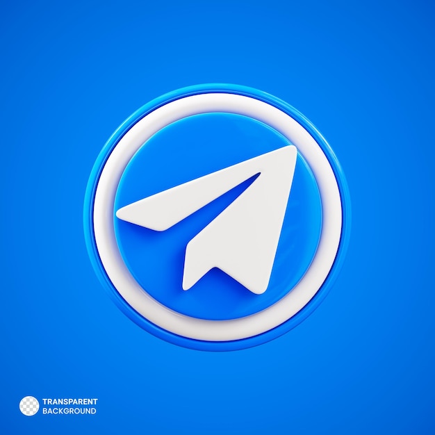 Free PSD telegram social media icon 3d