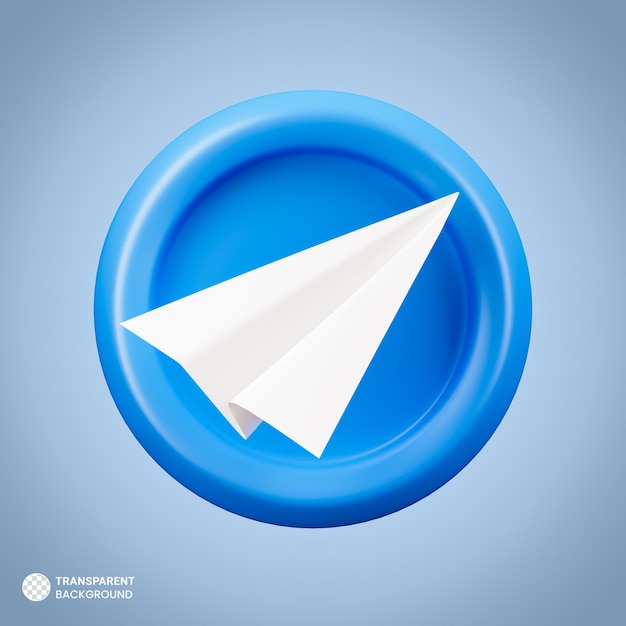 Free PSD telegram social media icon 3d