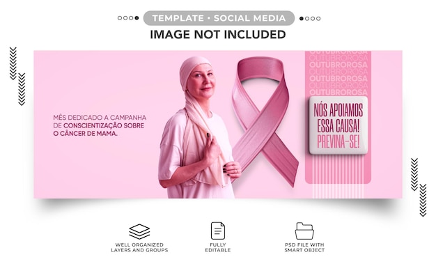 Free PSD template banner pink october beware