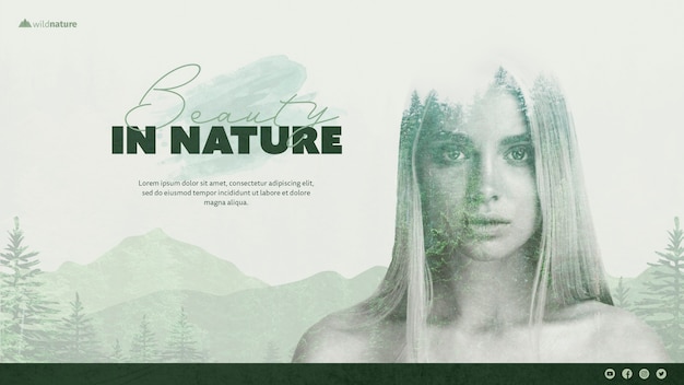 Free PSD template design with wild nature theme