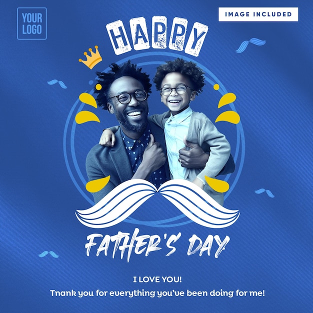 Free PSD template feed happy father039s day i love you