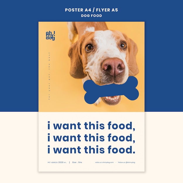 Template for flyer with dog food design