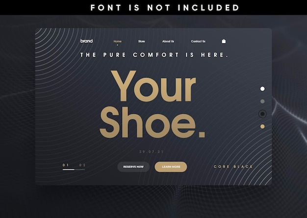 Free PSD template landing page website shoes