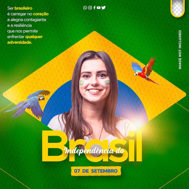 Free PSD template post social media september 7 independence from brazil independencia do brasil