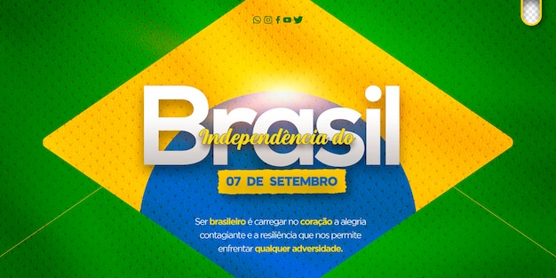 Free PSD template post social media september 7 independence from brazil independencia do brasil