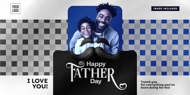 Free PSD template social media banner happy father039s day i love you