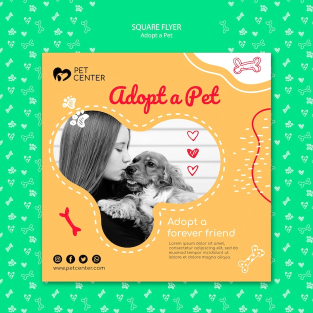 Free PSD template with adopt a pet flyer theme