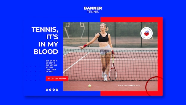 Tennis concept banner template