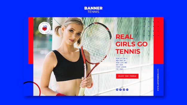 Free PSD tennis concept banner template