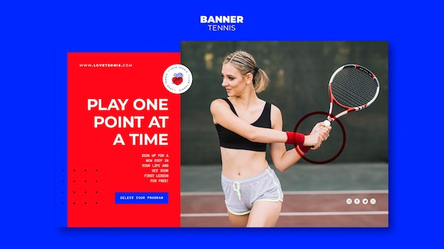 Free PSD tennis concept banner template