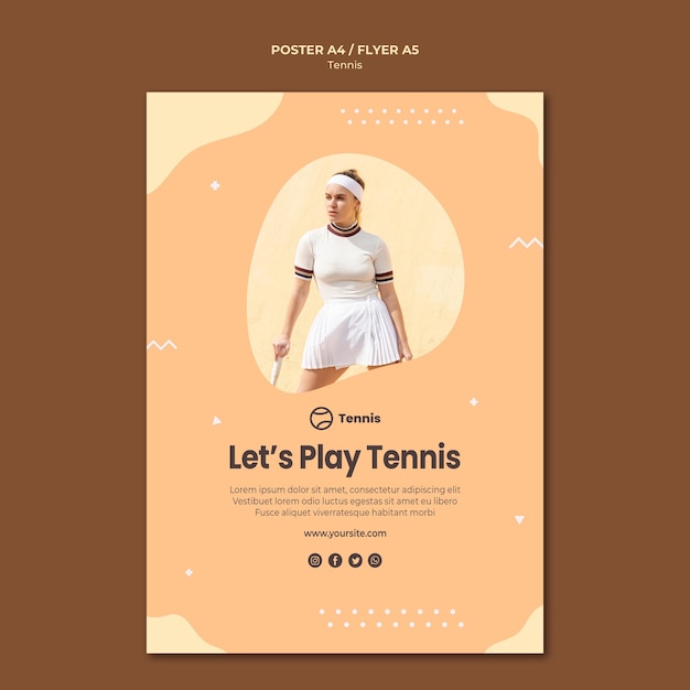 Free PSD tennis concept poster design