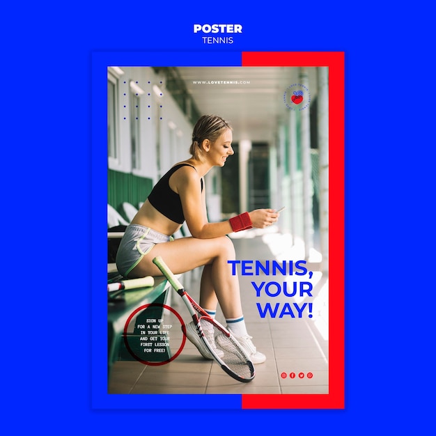 Tennis concept poster template